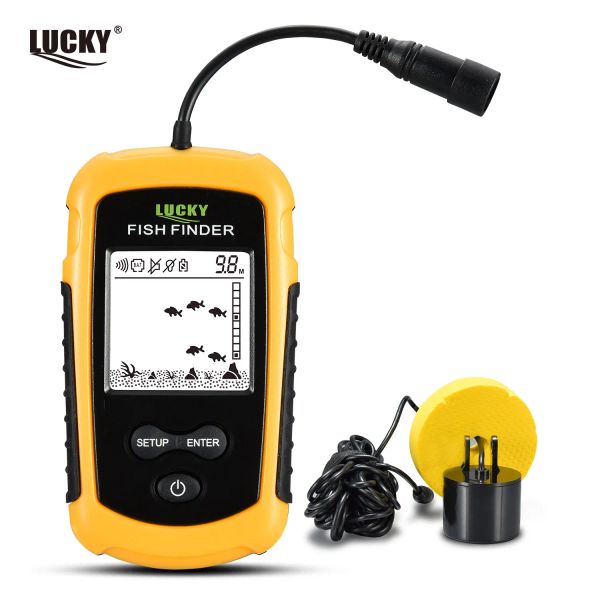 Finders Lucky FF11081 Fish Fish Fish Fish Ice Fishing Sounder Sounder Alarm Transducer Fishfinder 0,7100m Fishing Echo Sounder