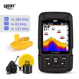 Finders Lucky FF718Lic Portable Fish Finder Monitor 2 In 1 Dual Sonar328ft/100m Detectiediepte Echo -geluid