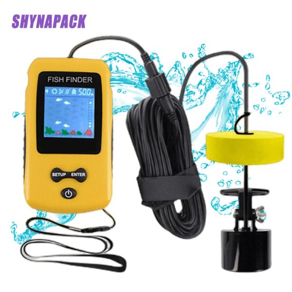 Buscadores Buscador de peces portátil Pesca en hielo Sonar Sonar Alarma Transductor Buscador de peces 0.7100 m Pesca Echo Sounder Lago Mar Pesca