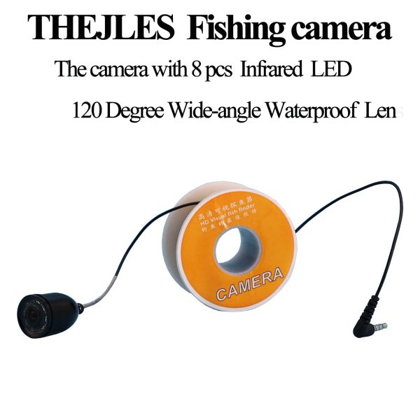 Caméra sous-marine pour détecteur de poissons, 8 pièces, lampe infrarouge IR, fonction marche/arrêt, caméra de pêche avec câble DC 5V 15m/20m/30m