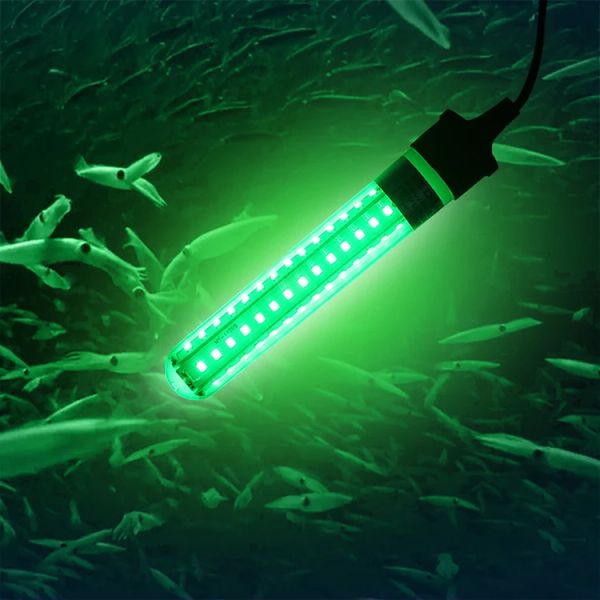 Finders Luz de pesca nocturna subacuática, 5V12V 6.5W pesca submarina luz verde IP68 barcos impermeable buscador de peces submarino atrae la luz 5