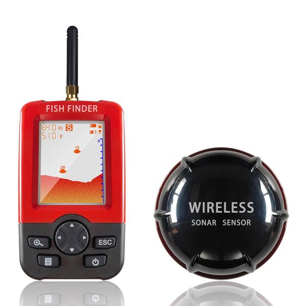 Finders Wireless Fish Finder Echo Sounder Sounder imperméable Fishfinder Souner Sounder Sonar Profondeur Test de pêche à l'eau portable rechargeable