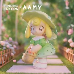 Vinding van eenhoorn aamy picknick met vlinderserie Kawaii Model Designer Doll Blind Box Mystery Toy Cute Action Anime Figur 240301 240325