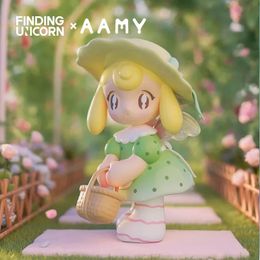 Trouver Unicorn Aamy Picnic avec Butterfly Series Kawaii Model Designer Doll Board Box Mystery Box Toy Cute Action Anime Figur 240428