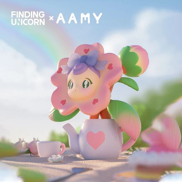 Trouver Unicorn Aamy Picnic avec Butterfly Series Blind Box Toys Cute Action Anime Figure Kawaii Mystery Model Designer Doll 240426