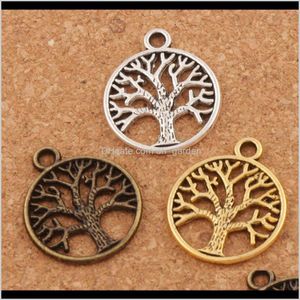 Bevindingen Componenten Stamboom Of Life Charms Pendantsantique Sier / Brons / Gouden Sieraden Drop Levering 2021 WMZHT