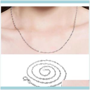 Bevindingen Componenten Jewelry925 Sterling Sier Smooth Water Wave Kettingen Vrouwen Luxe Choker Kettingen Mode-sieraden In Bk Maat