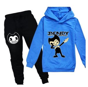 FindPitaya -kleding sets Hoodies jas Bendy sweatshirt et broek kinderen Bluedblack 2011269974538
