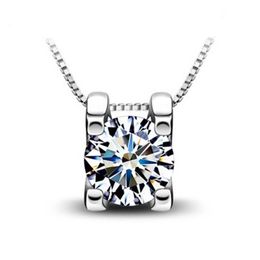 Fijne 30% 925 Sterling Zilveren Vrouw Zirconia Crystal 0.8 CM * 0.8 CM Hanger Water Ketting Bruiloft Sieraden Gratis Verzending YD0215