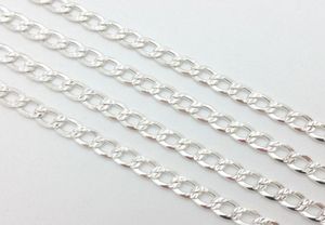 Collier en argent fin 925Sterling 4 mm 28 pouces classique Figaro Curb chaîne Linkpure Fine 925 Silver Trendy Shake Chain Collier Nouveau ST4407103