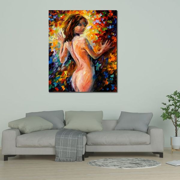 Fine Art Canvas Painting Fall of Feelings Handcrafted Contemporary Figurative Art Nude Wall Decoration