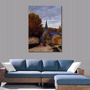 Fine Art canvas schilderij straat in Saint-adresse 1867 handgemaakte Claude Monet reproductie artwork Home decor