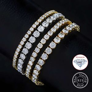 Fijne armband 925 Sterling zilveren tennisketen Diamant 14k goud aangepaste mannen sieraden kettingen Moissanite Cubaanse link