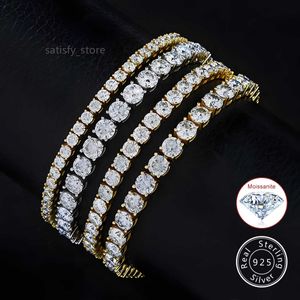 Fijne armband 925 Sterling zilveren tennisketen Diamant 14k goud aangepaste mannen sieraden kettingen Moissanite Cubaanse linkketen