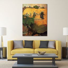 Fine Canvas Art Hooien Ii Handgemaakte Paul Gauguin Schilderij Modern Restaurant Wall Decor