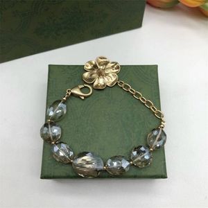 Fijne kristallen manchet sieraden metalen parels designer armbanden cjuweliers vergulde letter kleurrijke edelstenen hyperbolische koppels strass vergulde gouden armband E23