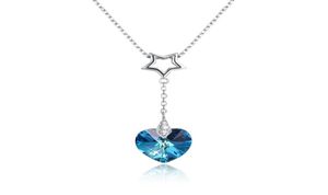 Fijn kristal van Rovski Element S925 sterling zilveren hartvormige hanger ketting sieraden groothandel cadeau voor vrouwen meisjes SVN296359958
