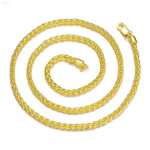 Fine personnalisée 3 mm 10k 14K 18K 24k Solide Solide Ralo Gold Gold Rope Franco Collier de chaîne de perles cubains pour hommes