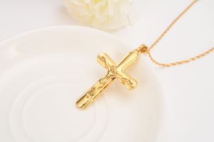 Fijn goud G / F Cross Kettingen Groothandel Crucifix Hanger Vrouwen Sieraden Mode Jezus Decoratie Jurk