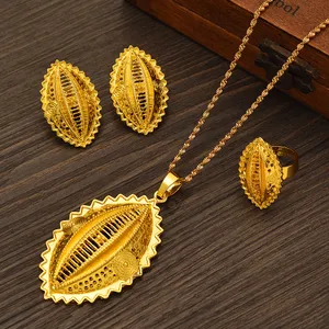 Fijne gouden hanger kettingen oorbellen ring habesha eritrese ethiopische bruiloft sieraden sets