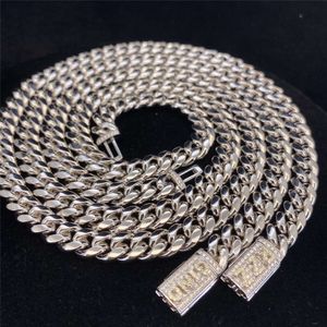 Fijne hiphop sieraden VVS Moissanite Diamond ketting roestvrij staal zwaar goud Miami Cuban Link Chain armband