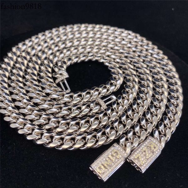 Bijoux fin Hip Hop VVS Collier cubain à diamant Moisanite Collier en acier inoxydable