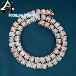 Fine bijoux 13 mm Moisanite Cluster Baguette Tennis Chain