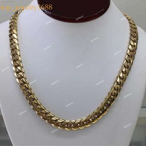 Bijoux fin 16 mm Miami Hot Sell Shine Brightly 10k 14k Solid Gold Wholesale Cuban Link Chain