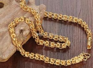 Fine bijoux 18K REAL GOLD MANS Collier Rock Style Dragon Heads Mens Amitié Fashion Jewelry Chunky Link Chain5614710
