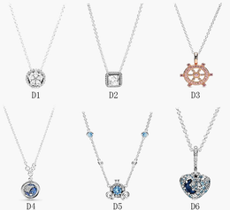 Fijne sieraden authentieke 925 sterling zilveren ketting fit pandora hanger pompoen auto ketting nieuw product blauwe maan liefde verlovingsdiy bruiloft kettingen