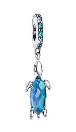 Fijne sieraden Authentieke 925 Sterling Zilver Bead Fit P Charm Armbanden Murano Glas Zeeschildpad Dangle Charms Veiligheidsketting Hanger DIY kralen6099518