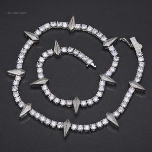 Bijoux fins Bling 5Mm plaqué or blanc en argent Sterling VVS Moissanite diamant glacé WAKANDA collier de chaîne de Tennis