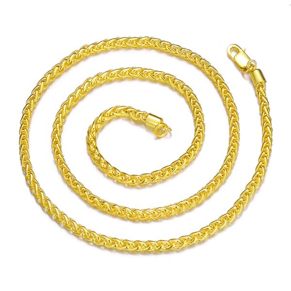 Bijoux fins personnalisés 3Mm 10K 14K, corde en or jaune véritable massif, chaîne de perles franco-cubaines, collier pour hommes et femmes