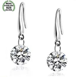 Orecchini pendenti pendenti con gioielli raffinati 100% autentico vero argento sterling 925 Costume di moda in cristallo austriaco Eearring245P