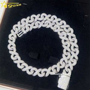 Fijne Sieraden Mode Sparkle Twist 18mm Vvs Moissanite Iced Out Diamond Cubaanse Link Chain Hip Hop Ketting