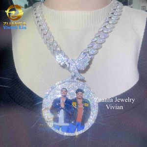 Fine Jewelry Pendentifs en argent sterling faits à la main pour collier Vvs Moissanite Picture Pendant