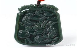 Fijne Sieraden Tian Jade Handmake Gesneden Chinese Draak Ketting Hanger Geluk Ketting Vrouwen Mannen Jewelry4655465