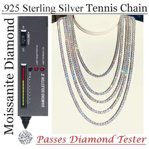 Fijne sieraden Hip Hop 925 Sterling Zilver Vvs Moissanite Diamond Cluster Iced Out Tennis Chain Armband Ketting 4mm 5mm Custom