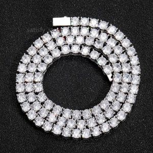 Fijne sieraden Hip Hop Men Women Gold Ploated 925 Sterling Silver VVS Moissanite Diamond Cluster Tennis Chain Necklace