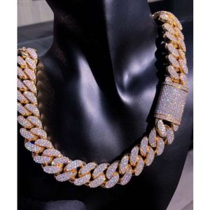 Fine bijoux hip hop solid miami cubain collier 925 argent vvs Moisanie diamant diamant cubain lien chaîne glacée