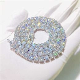 Bijoux fins personnalisés en or massif, 5mm de largeur, 10k 14k 18k, chaîne de Tennis Vvs Moissanite de clarté d, offre spéciale