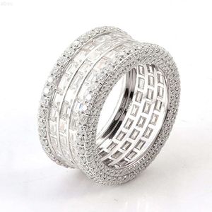 Fijne sieraden Iced Out Ring 10K Real Gold VVS def kleur Moissanite diamant vingerband heren ring hiphop Cubaanse linkringen