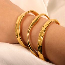Bijoux fins de bijoux ensembles bracelet en acier inoxydable unisexe Bracelets de texture d'onde irrégulière et bracelet de bracelets Homme