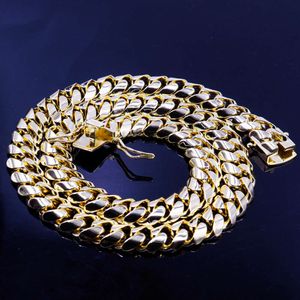 Fijne Sieraden Miami Cubaanse Link Chain 14 k/18 k Goud Verzilverd 925 Sterling Zilveren Mannen Ketting koperen Kettingen Armband