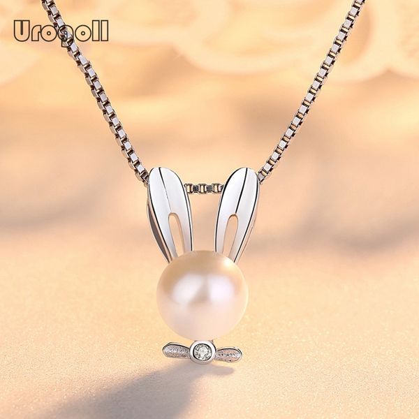 Fine Jewelry Pure 925 Sterling Silver Rabbit Pendentif Colliers Pour Femmes Mariée Romantique Fête De Mariage En Argent Massif 925 Bijoux Q0531