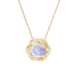 Fijne sieraden Rainbow Moonstone Solid 9K/10K/14K//22K echte gouden hanger ketting