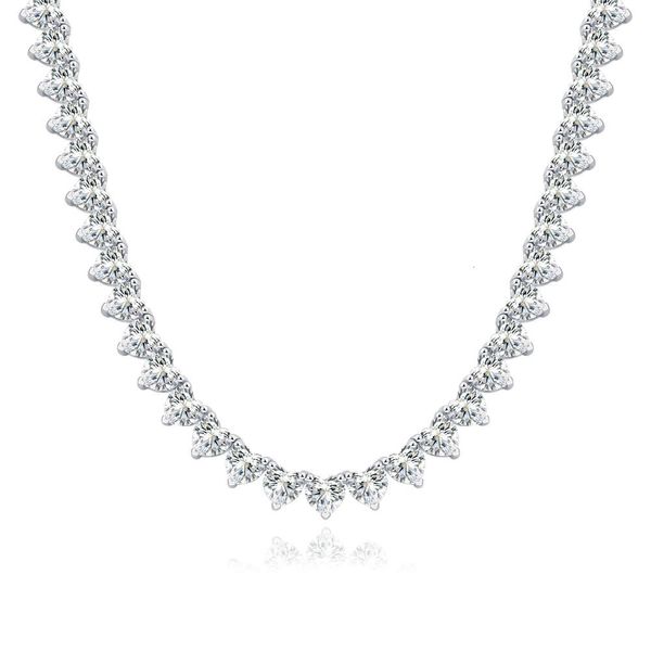 Bijoux Fine Sterling Sier Collier Full Diamond Mossanite Chain de tennis Chaune pour femmes