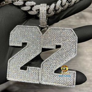 Fine Jewelry S925 Gold Plating Vvs Moissanite Diamond Hip Hop Iced Out Custom Lettre Pendentif Chaîne