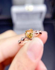 Fine bijoux S925 STERLING Silver Natural Citrine Girl Ring Support Test Style chinois ING1722285