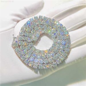 Fijne sieraden Verkopen van 5 mm breedte op maat 10k 14k 18k vaste gouden sieraden d duidelijkheid vvs moissanite tennisketen